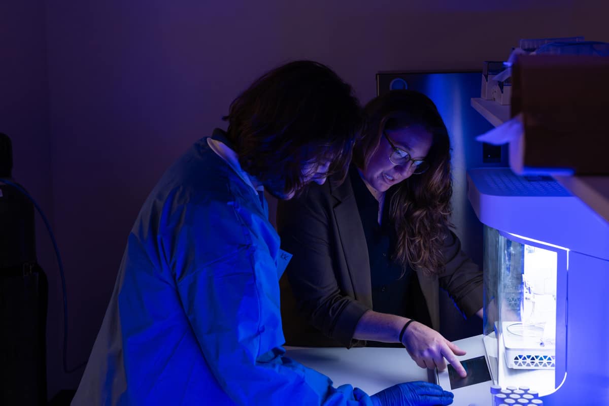 Kowalski, a sophomore in the biomedical engineering track of a Mechanical Engineering major, programs the bioprinter. 