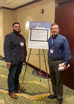 Student Jose Cabrera and Aeronautical Science assistant professor Dr. Flavio Mendonca