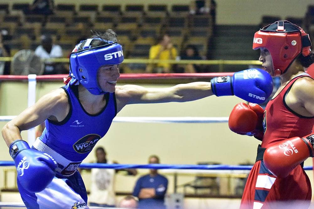 Eagle alumna Giovanna Camacho boxed at the 2016 Olympic Trials
