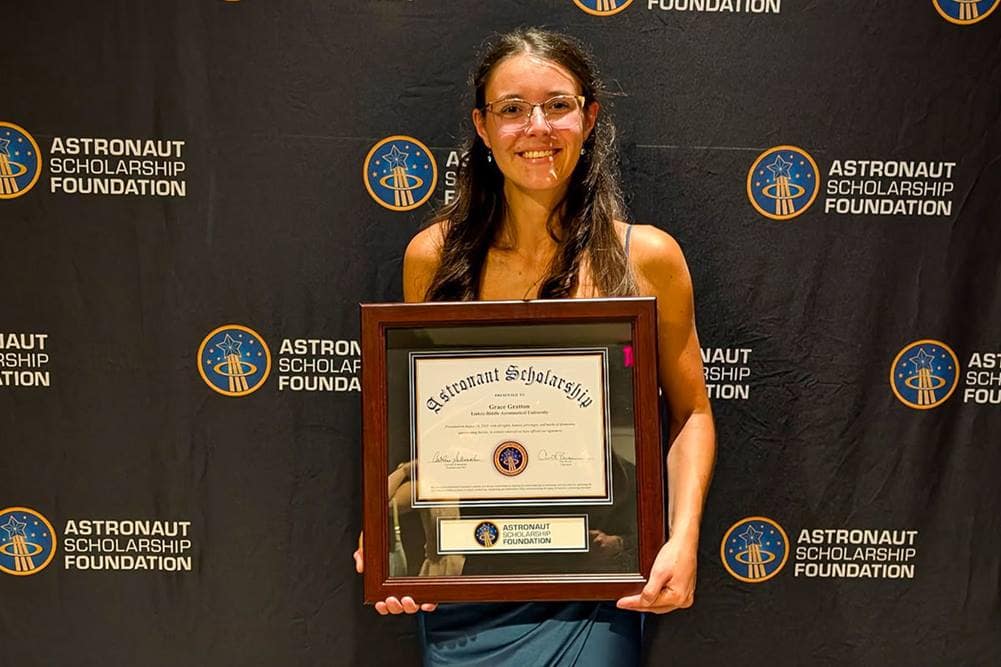Embry-Riddle student Grace Gratton at the Astronaut Scholarship Foundation event