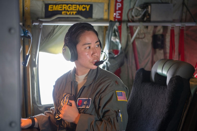 Joyce Hirai, graduate of the first Applied Meteorology class from Embry-Riddle's Prescott Campus in 2008, is now a major in the Air Force Reserve