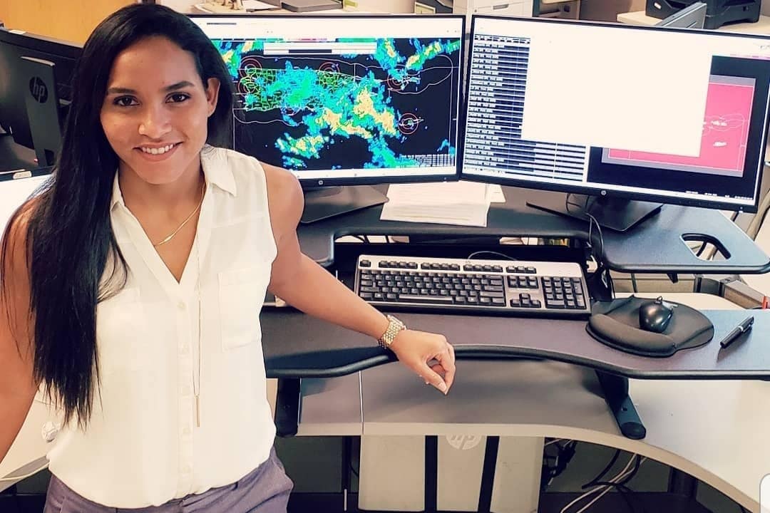 ERAU Alum Amaryllis Cotto ('09) using state of the art equipment to hunt and track hurricane activity