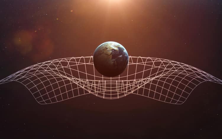 Artist’s rendering of gravitational waves