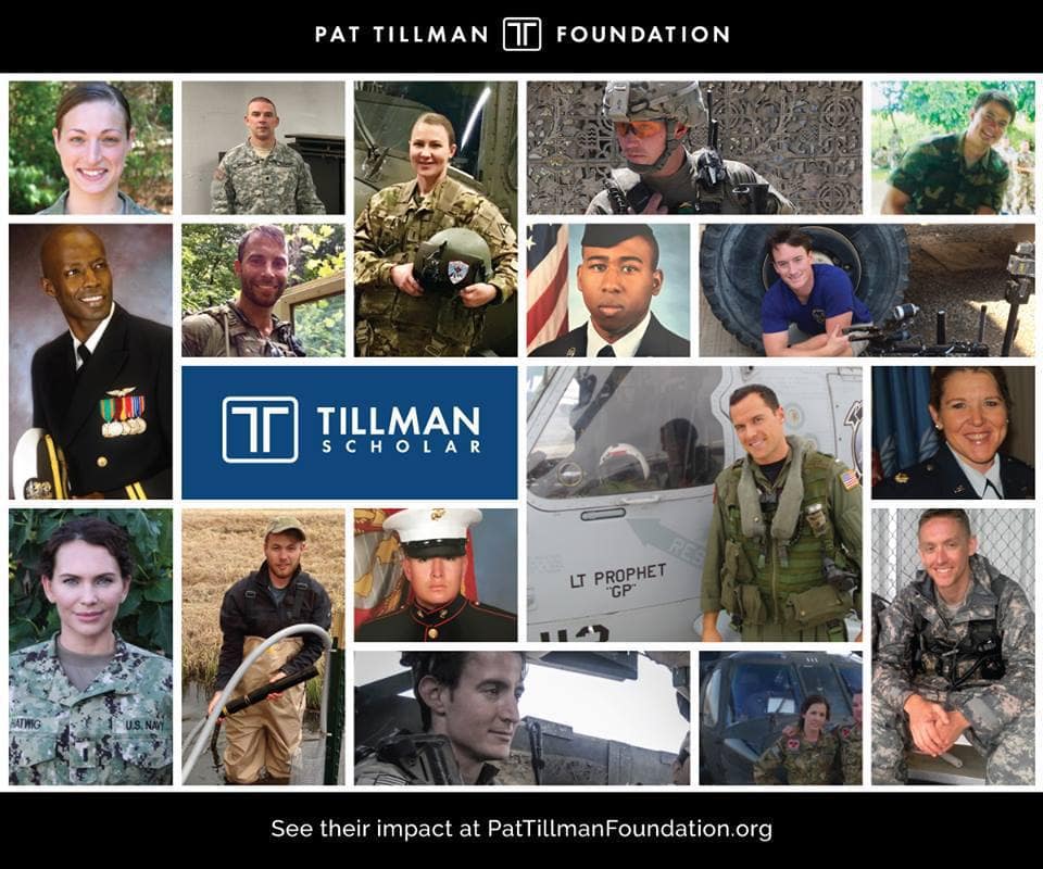 a photo collage of the 2018 Tillman scholars