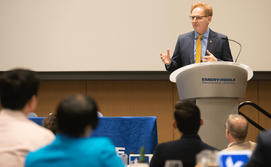 Undersecretary of the Navy Thomas B. Modly speaks at the President’s Forum on Research and Innovation