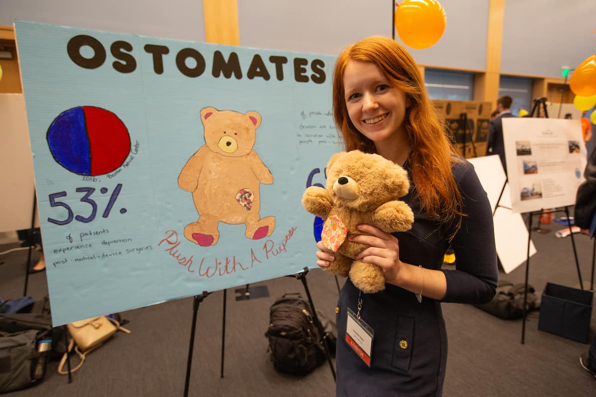 Junior Deanna Rapp’s company, Ostomates, won a Judge Prize and finished second place in the People’s Choice voting at the 2019 TREP Expo competition for aspiring entrepreneurs. 