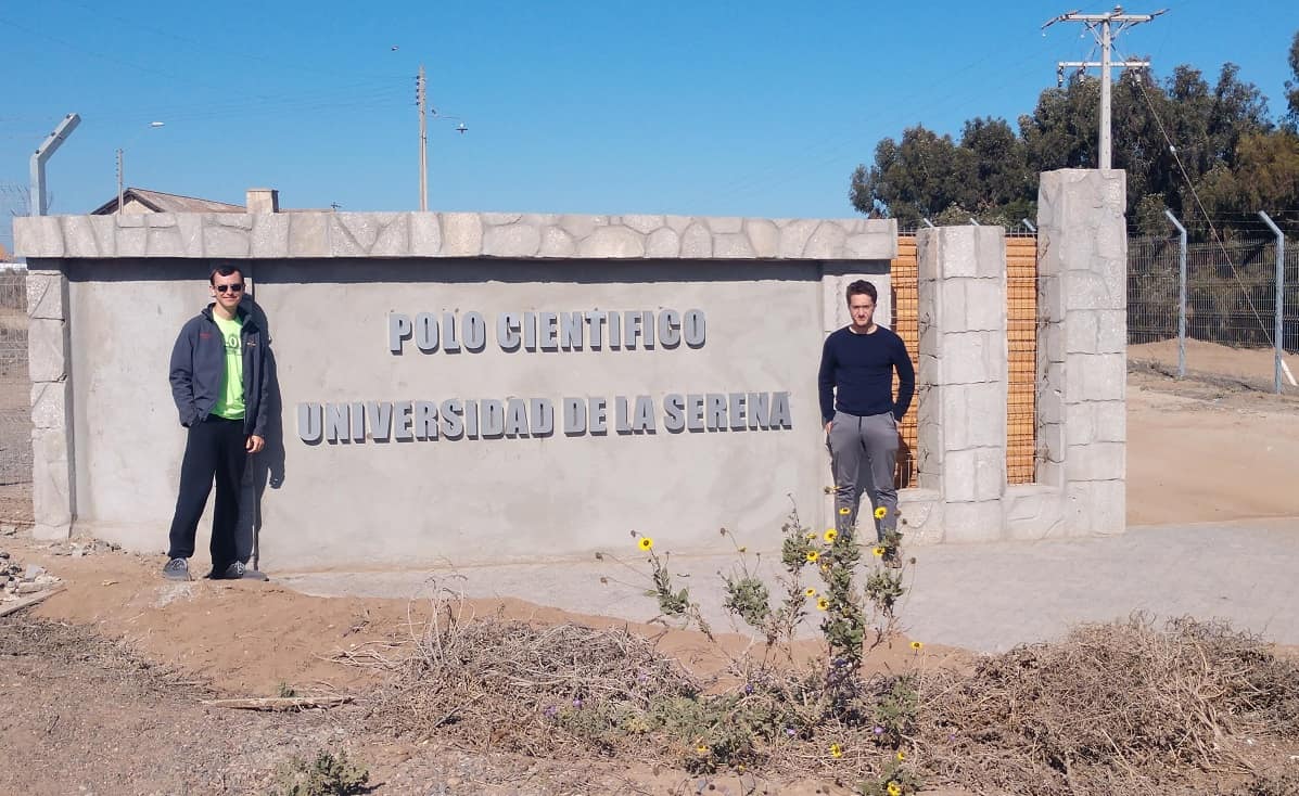 While they were in Chile to study atmospheric changes associated with a total solar eclipse, Daniel Nigro (left) and Lucas Eduardo Tijerina collaborated with researchers at the Universidad de La Serena. (Photo: Daniel Nigro and Lucas Eduardo)