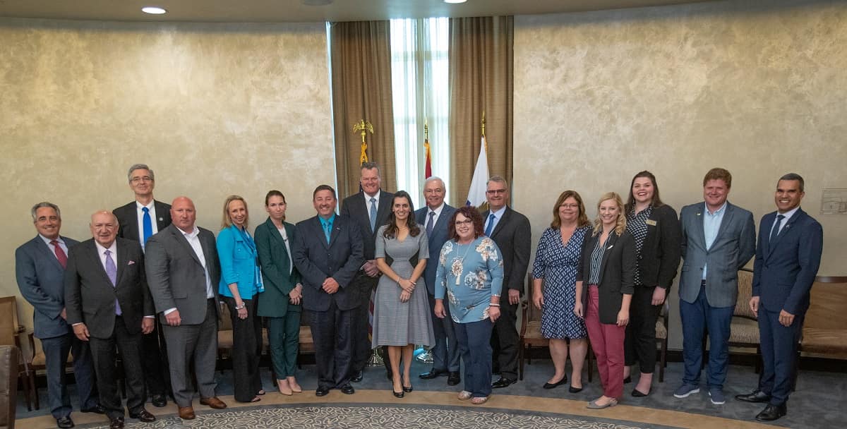 Florida Lieutenant Governor Jeanette Nuñez toured the MicaPlex as part of a daylong visit to Embry-Riddle Aeronautical University Tuesday, Oct. 8.