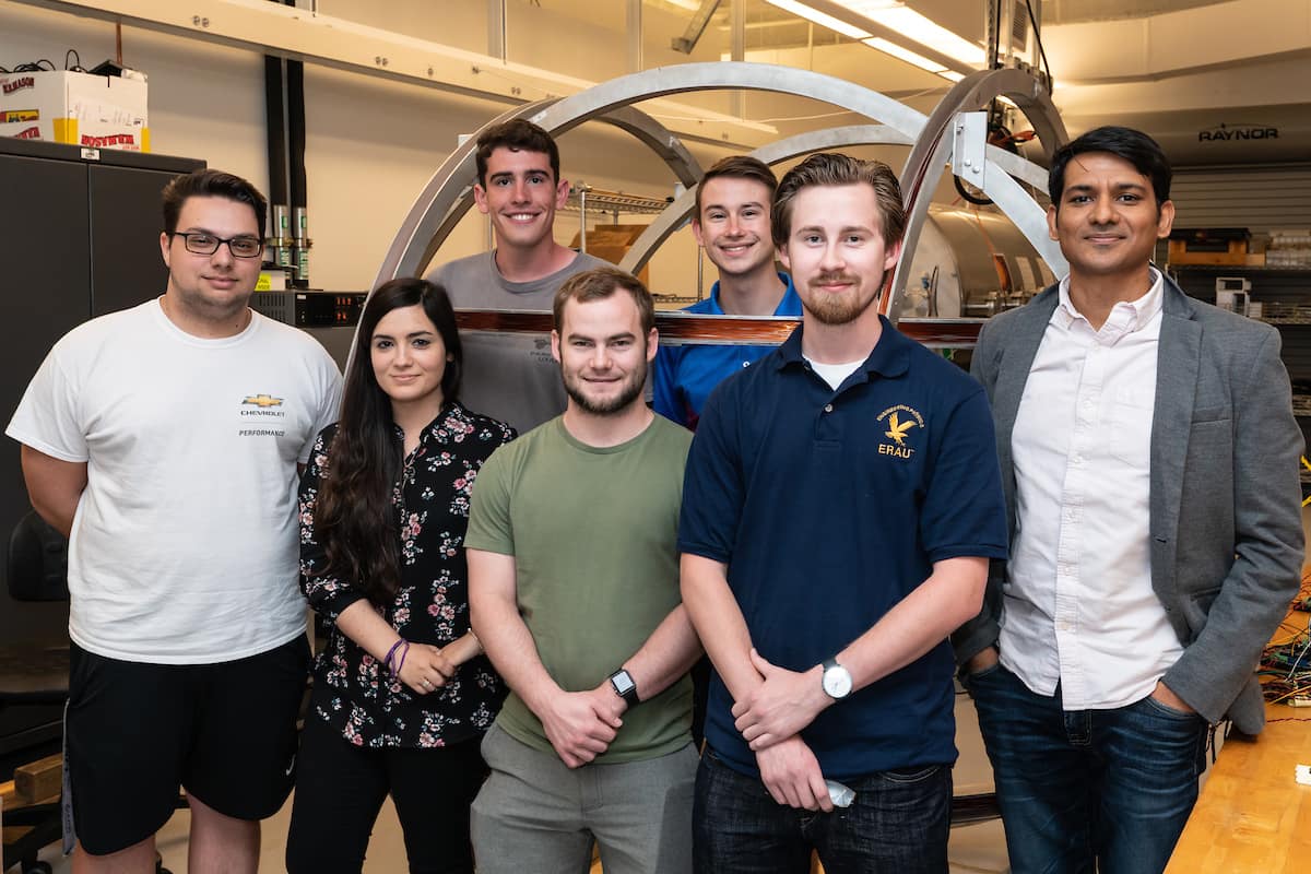 Dr. Aroh Barjatya and students: Alex Decat, Noemí Miguélez Gómez, Kyle Hrenyo, Nathan Weinstock, Adam Campagnolo and Liam Gunter are leveraging scientific instruments for use on Earth, in air, and in space.