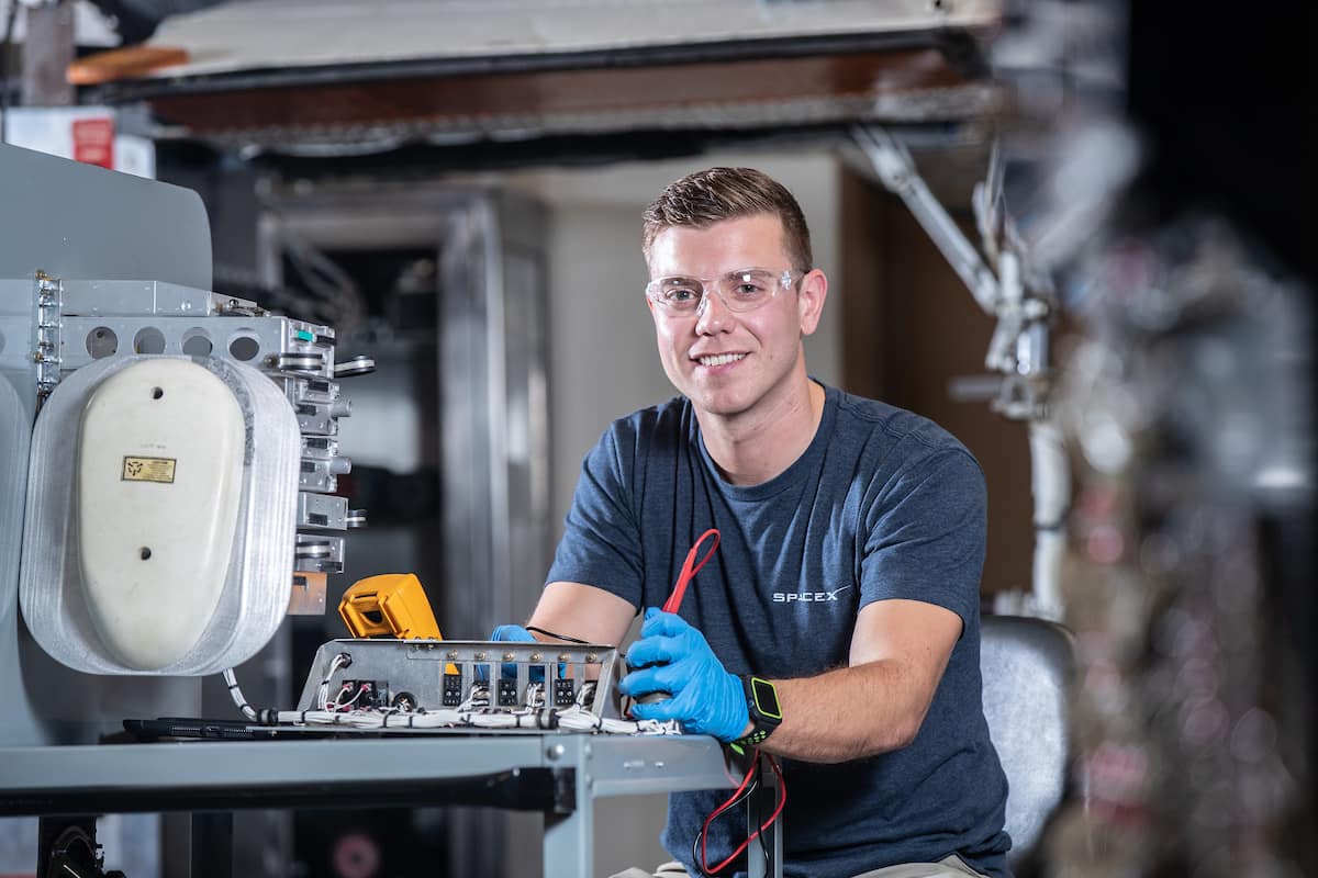 Aviation Maintenance Science alumnus Kyle Williams now works as a payload integration specialist at SpaceX. (Photo: Embry-Riddle/David Massey)