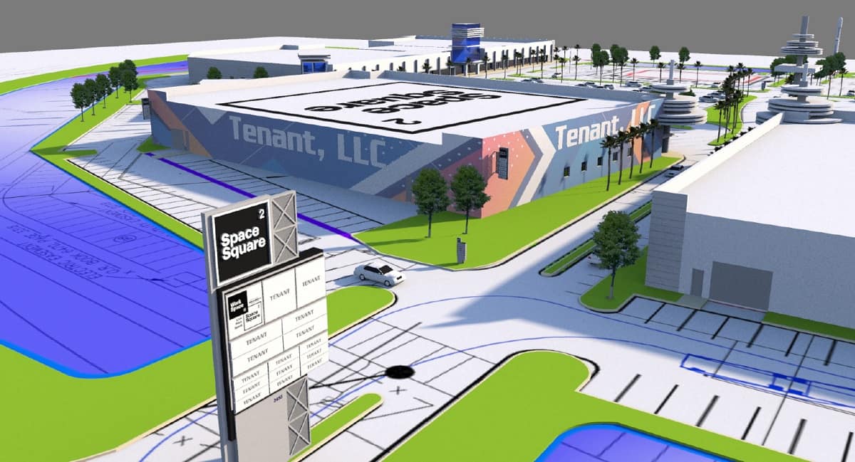 A computer rendering of Space Square, an expansion of Embry-Riddle Aeronautical University&rsquo;s Research Park, shows how the developer intends to leverage 10,000 square feet of space off of West International Speedway Boulevard