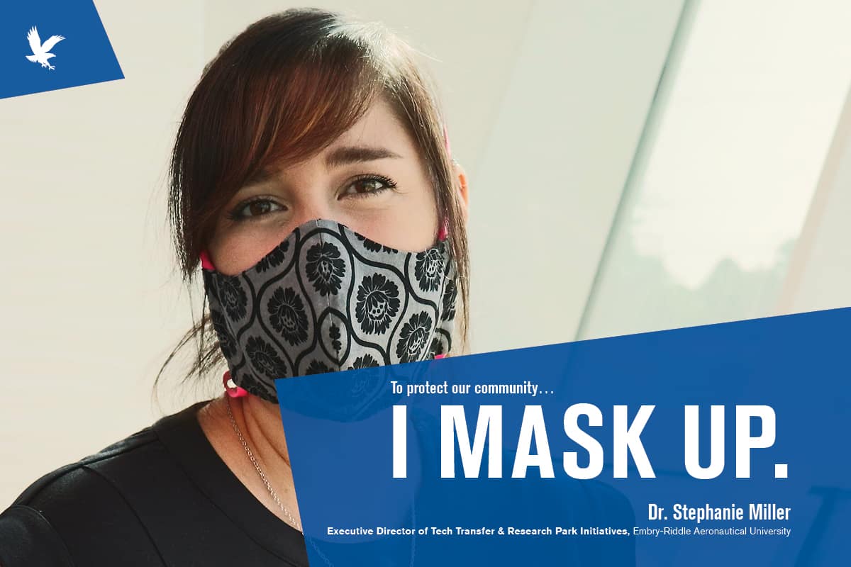 Stephanie Miller wearing a mask