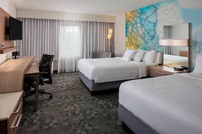 Student rooms at the family-friendly Courtyard by Marriott will be configured to function like comfortable residence hall rooms.