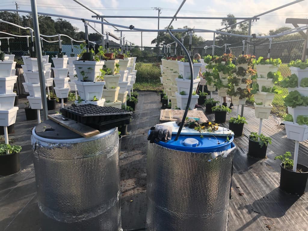 Eagle volunteers are working to expand the hydroponic system at Derbyshire Place’s community garden from 40 towers to 200. 