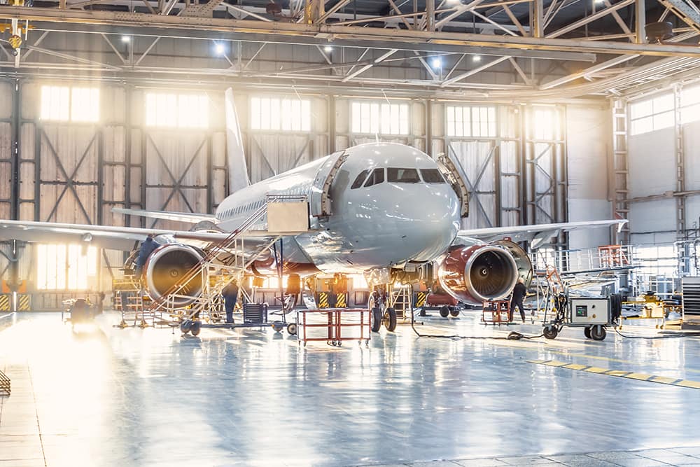 Plane in hangar