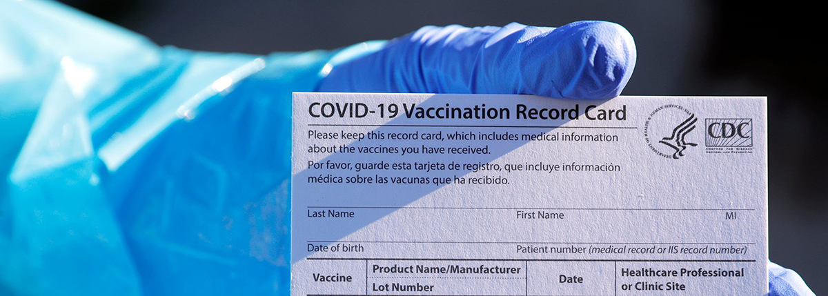 a covid vaccination card