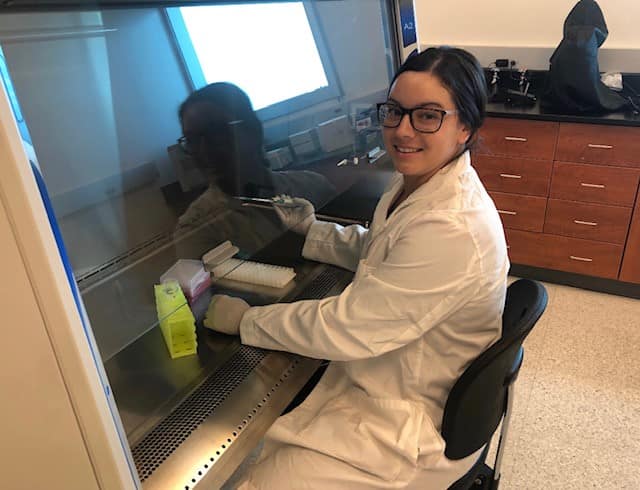 Student works on a project in a COAS lab.