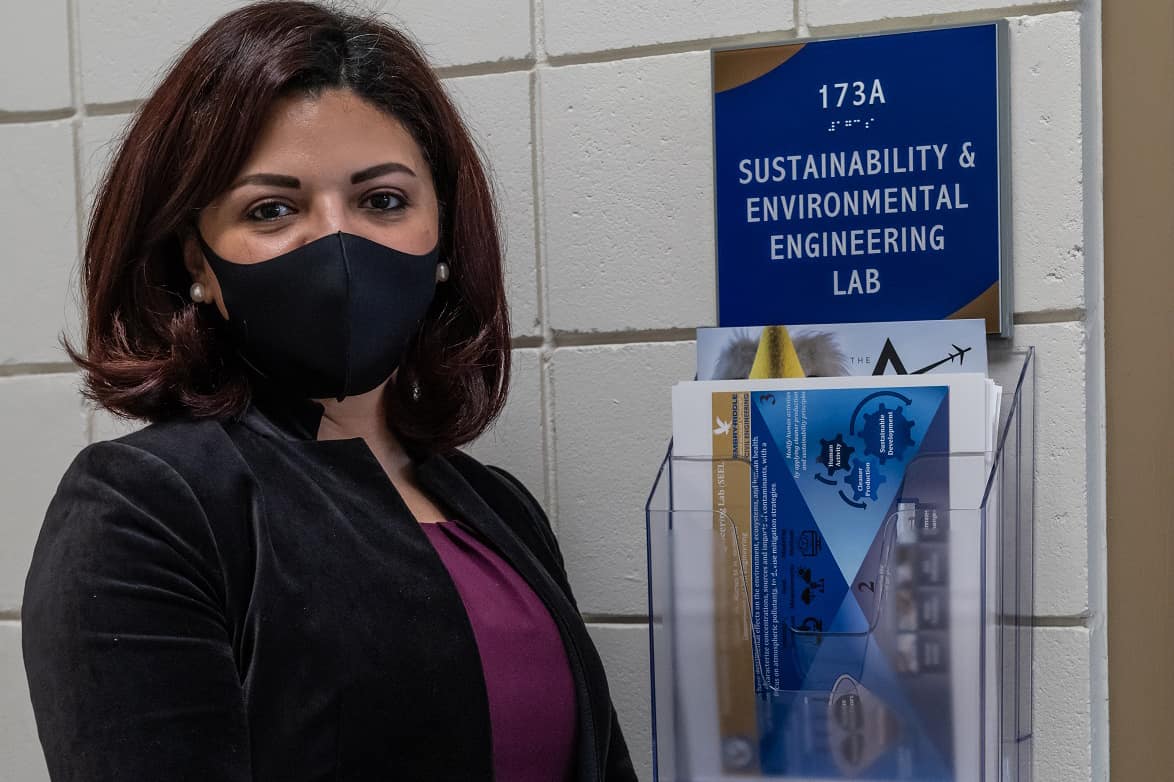 Dr. Marwa M.H. El-Sayed, Embry-Riddle assistant professor of Environmental Engineering, led research to uncover how pandemic-related lockdowns impacted the air quality in Florida. (Photo: Marwa El-Sayed)