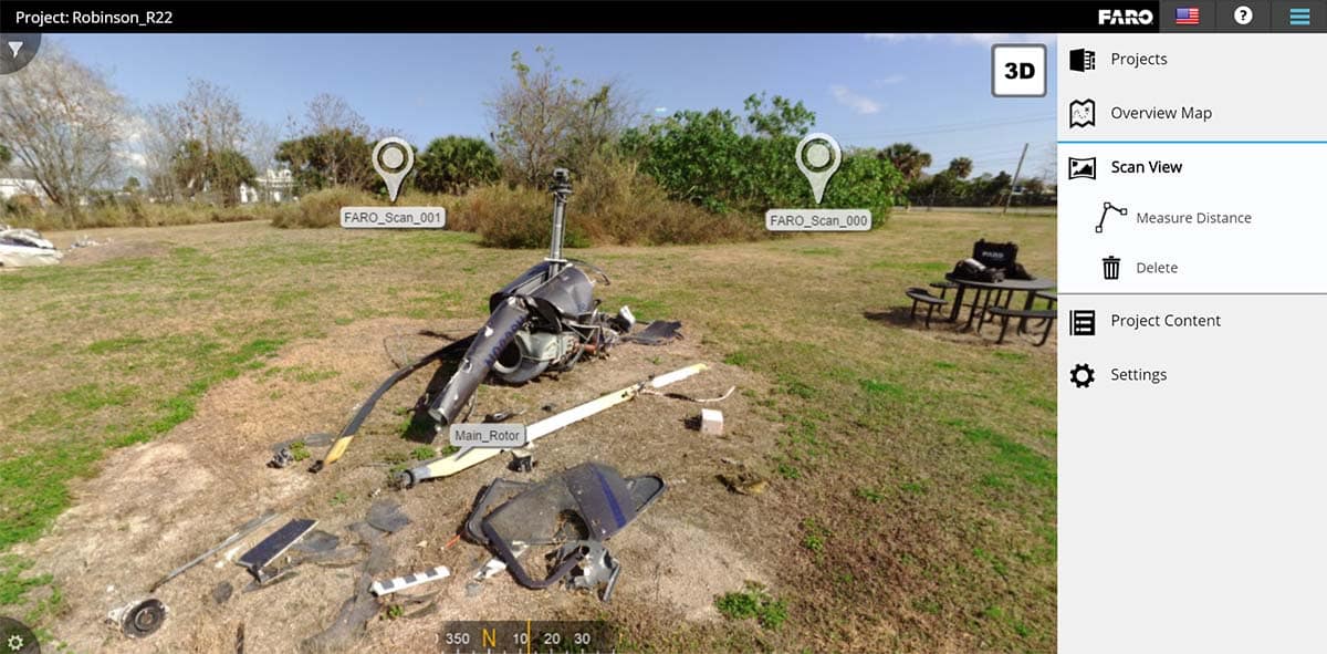 The FARO Focus S70 Scanner gives students the chance to recreate crash sites then analyze them in a digital, 3D environment