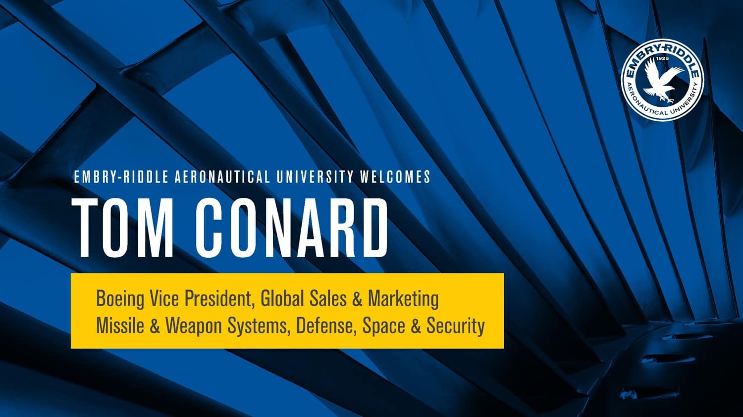 Alumnus Tom Conard speaker series slide