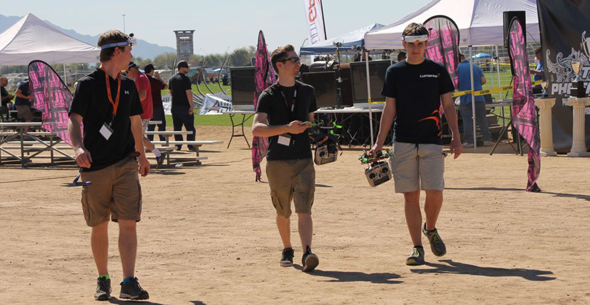 Students with UAVs