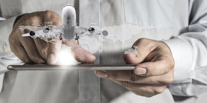 Virtual Airplane and tablet.