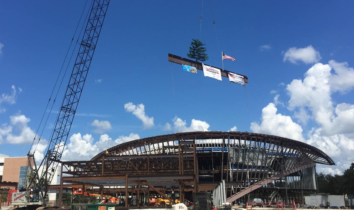 Topping Out Beam Flying