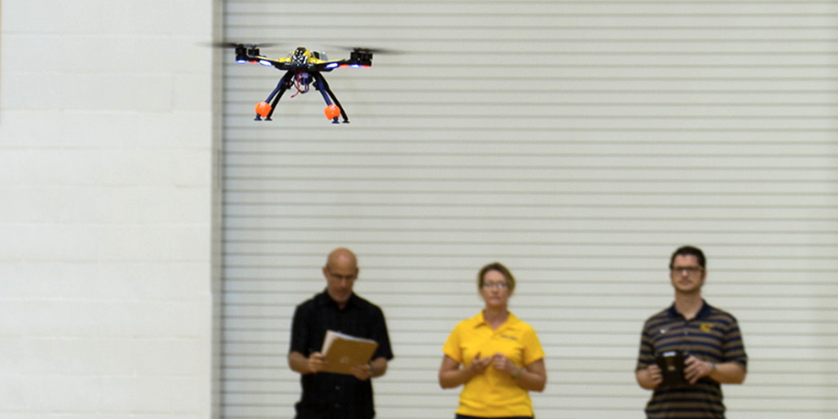 Students flying UAV