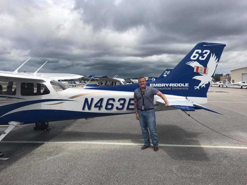 Zachary Capra with aircraft - photo provided by father
