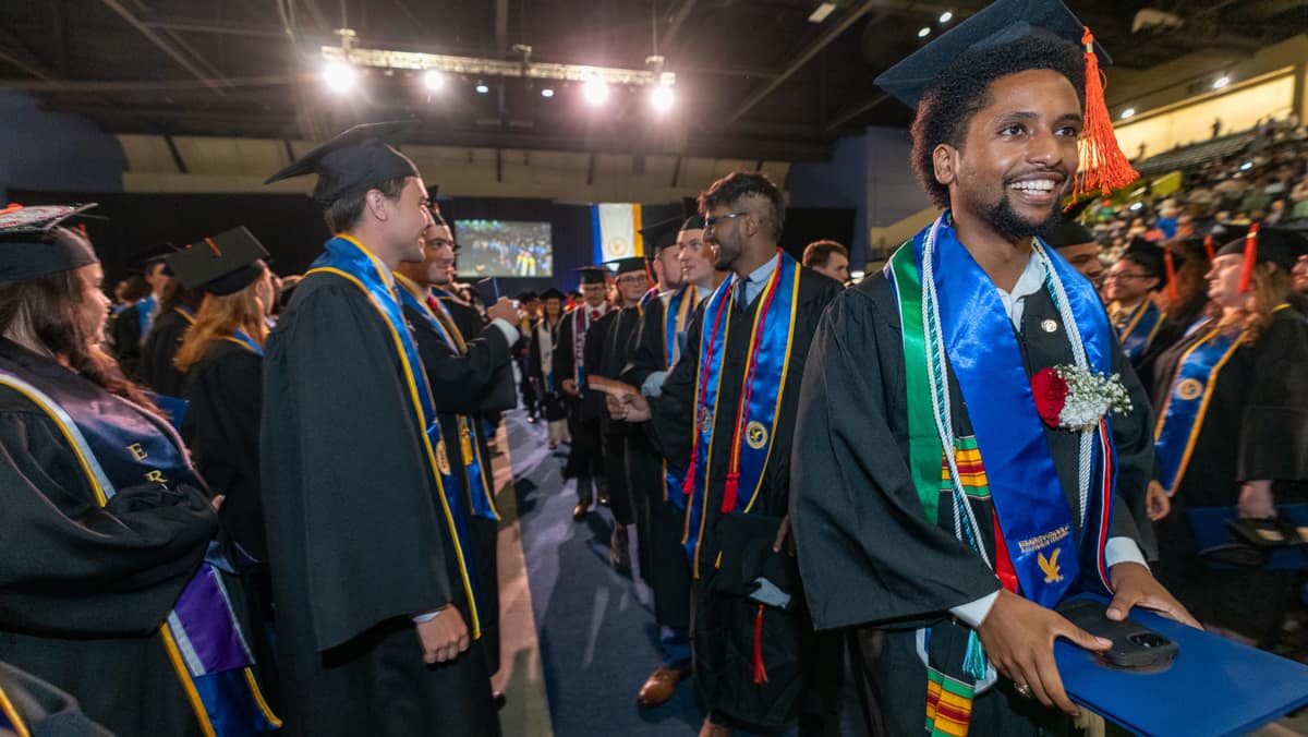 Students leave graduation ceremony