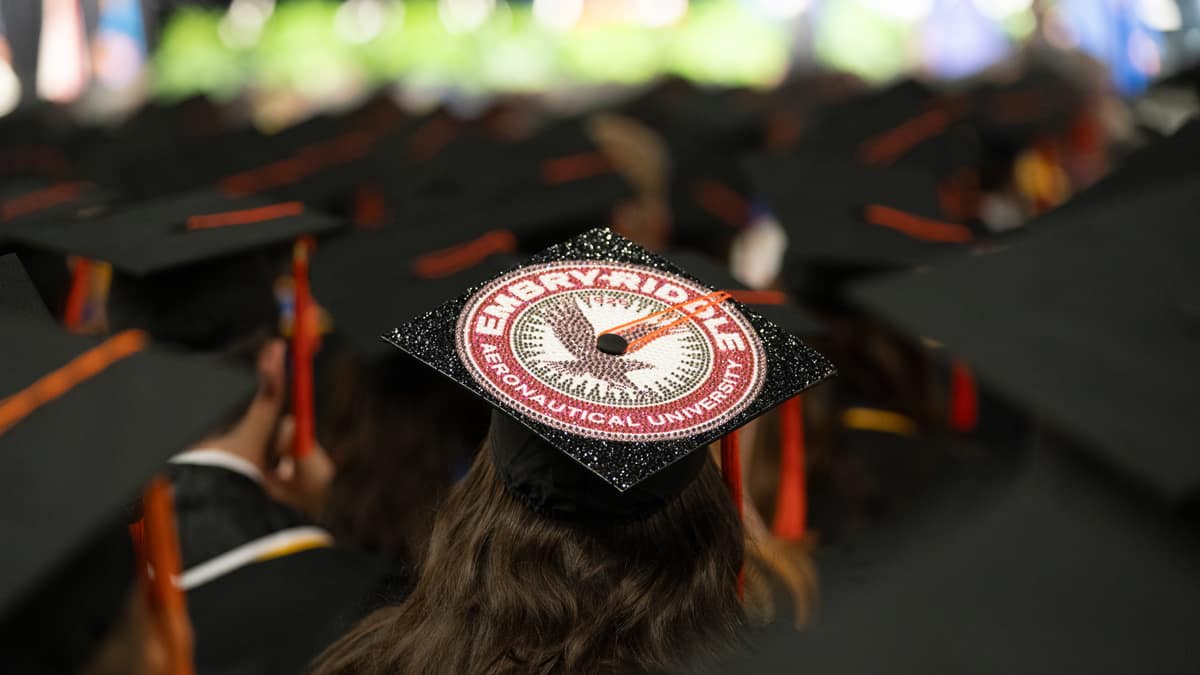 Top of a decorated graduation cap